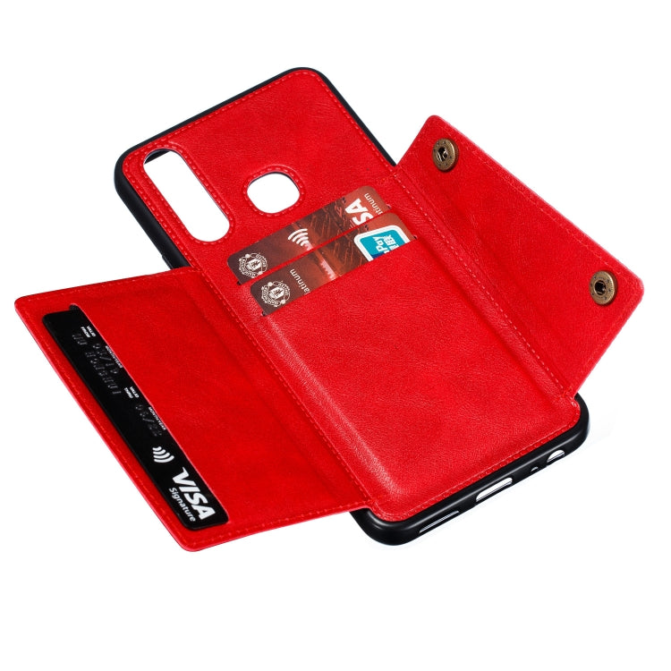 For vivo Y19 Double Buckle PU + TPU Shockproof Magnetic Protective Case with Card Slot