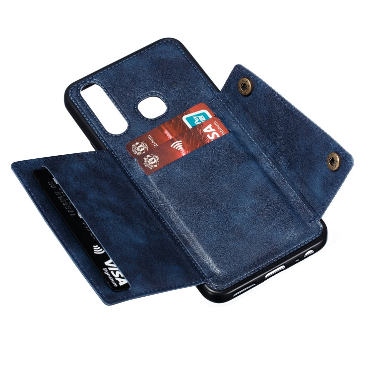 For vivo Y19 Double Buckle PU + TPU Shockproof Magnetic Protective Case with Card Slot