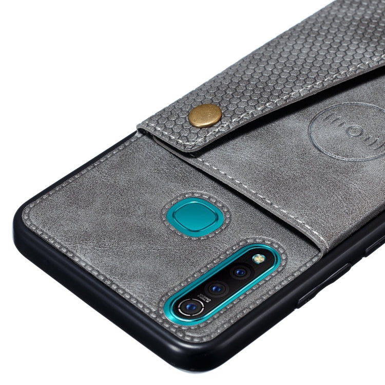 For vivo Y19 Double Buckle PU + TPU Shockproof Magnetic Protective Case with Card Slot