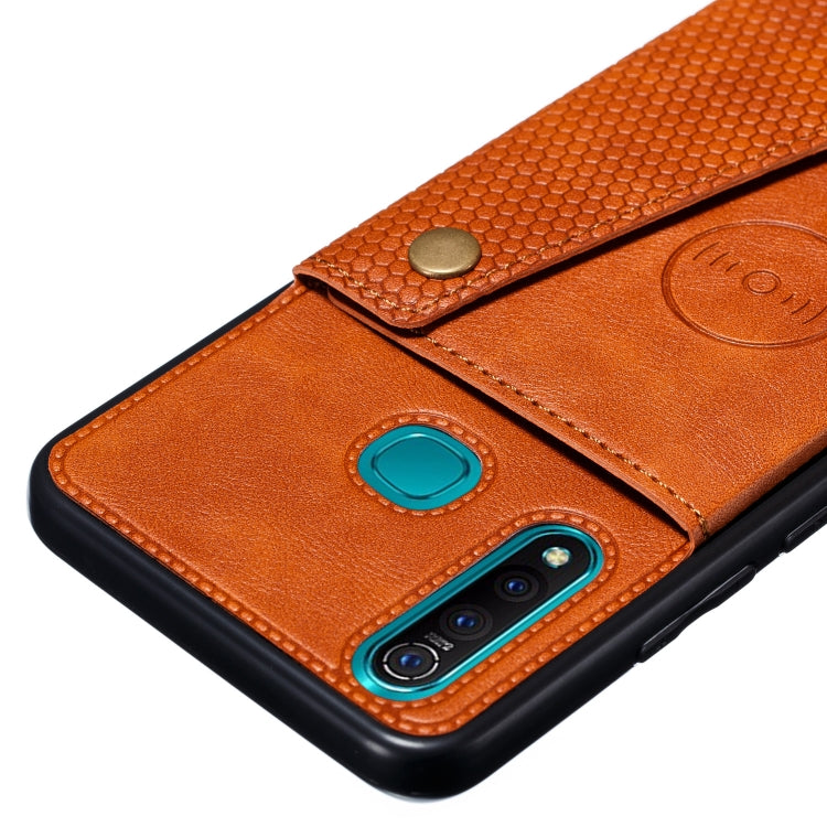 For vivo Y19 Double Buckle PU + TPU Shockproof Magnetic Protective Case with Card Slot