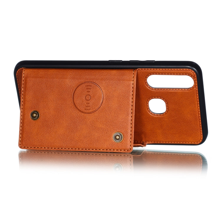 For vivo Y19 Double Buckle PU + TPU Shockproof Magnetic Protective Case with Card Slot