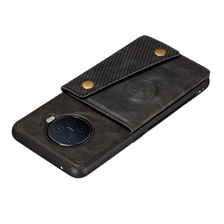 For OPPO Ace2 Double Buckle PU + TPU Shockproof Magnetic Protective Case with Card Slot