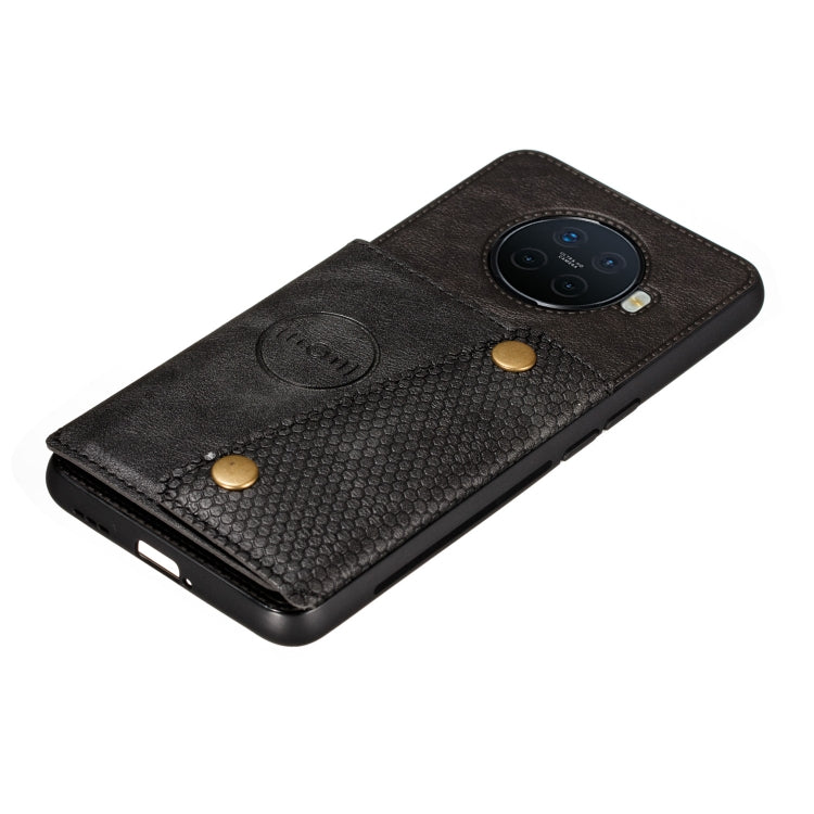 For OPPO Ace2 Double Buckle PU + TPU Shockproof Magnetic Protective Case with Card Slot