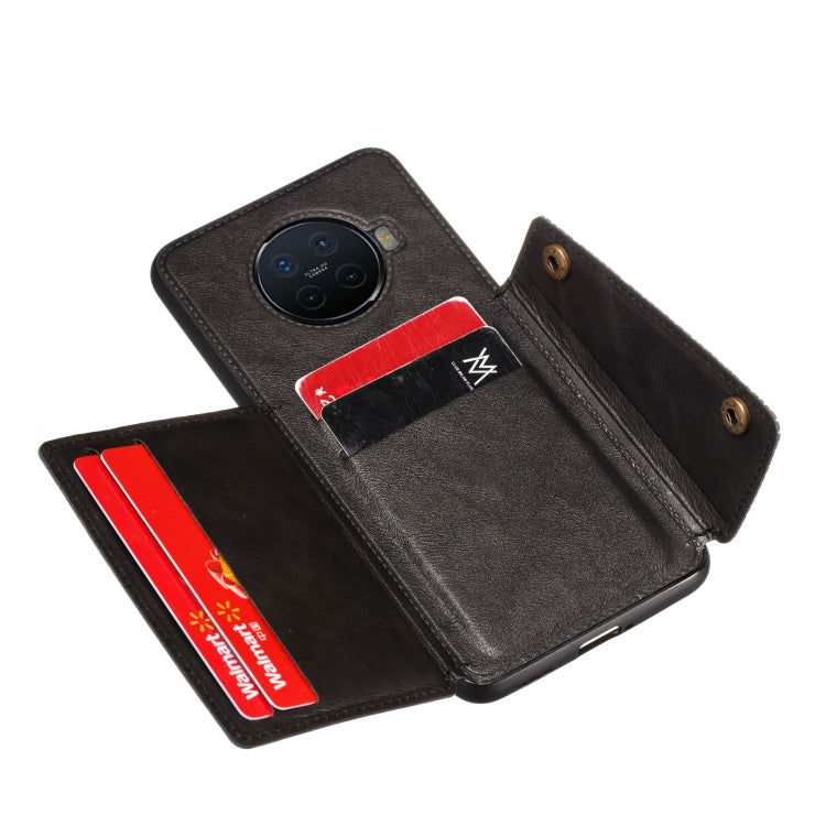 For OPPO Ace2 Double Buckle PU + TPU Shockproof Magnetic Protective Case with Card Slot