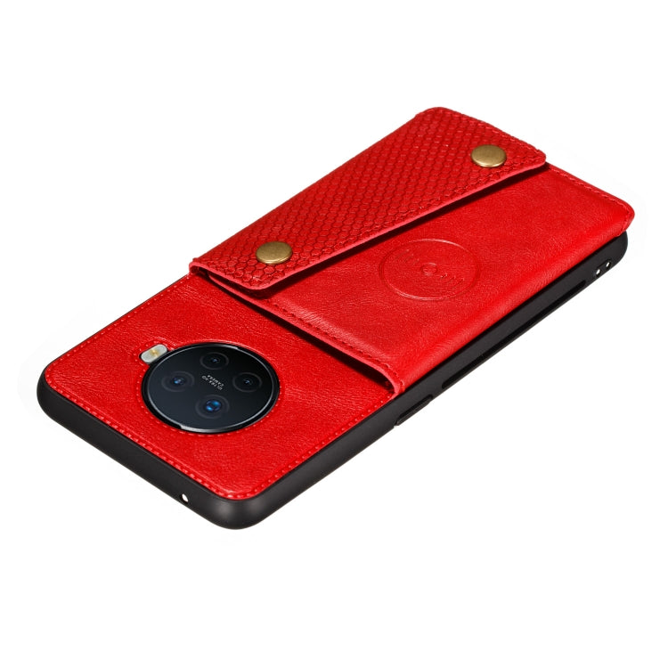 For OPPO Ace2 Double Buckle PU + TPU Shockproof Magnetic Protective Case with Card Slot