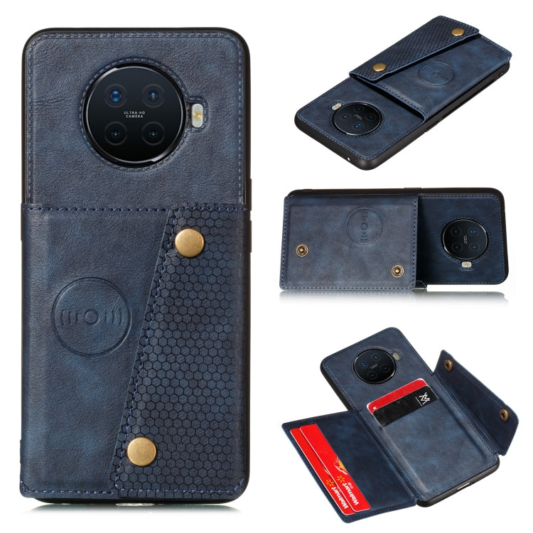 For OPPO Ace2 Double Buckle PU + TPU Shockproof Magnetic Protective Case with Card Slot