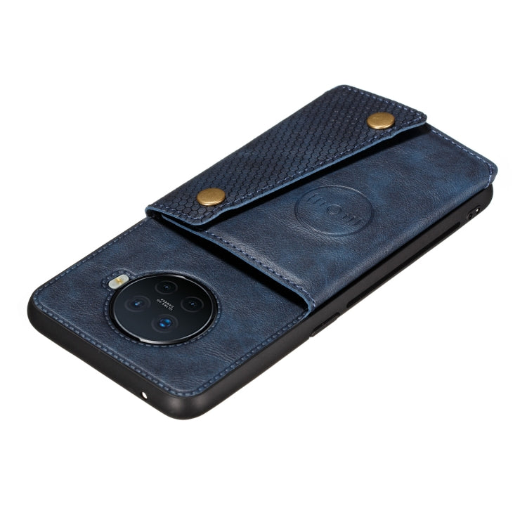 For OPPO Ace2 Double Buckle PU + TPU Shockproof Magnetic Protective Case with Card Slot