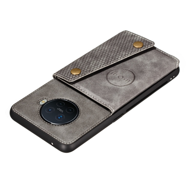 For OPPO Ace2 Double Buckle PU + TPU Shockproof Magnetic Protective Case with Card Slot