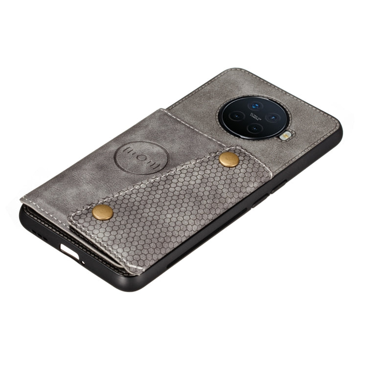 For OPPO Ace2 Double Buckle PU + TPU Shockproof Magnetic Protective Case with Card Slot