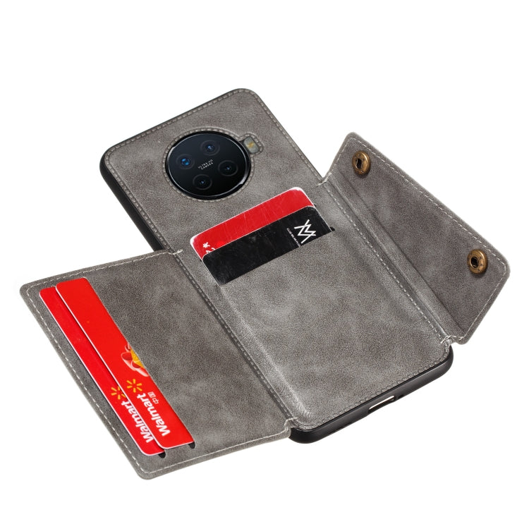 For OPPO Ace2 Double Buckle PU + TPU Shockproof Magnetic Protective Case with Card Slot