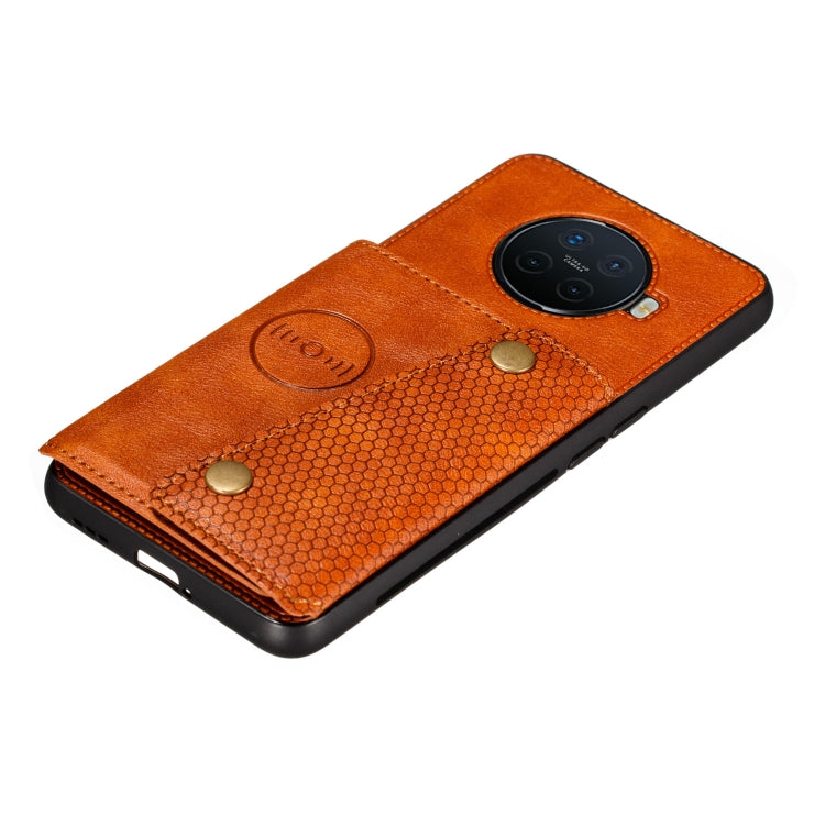 For OPPO Ace2 Double Buckle PU + TPU Shockproof Magnetic Protective Case with Card Slot