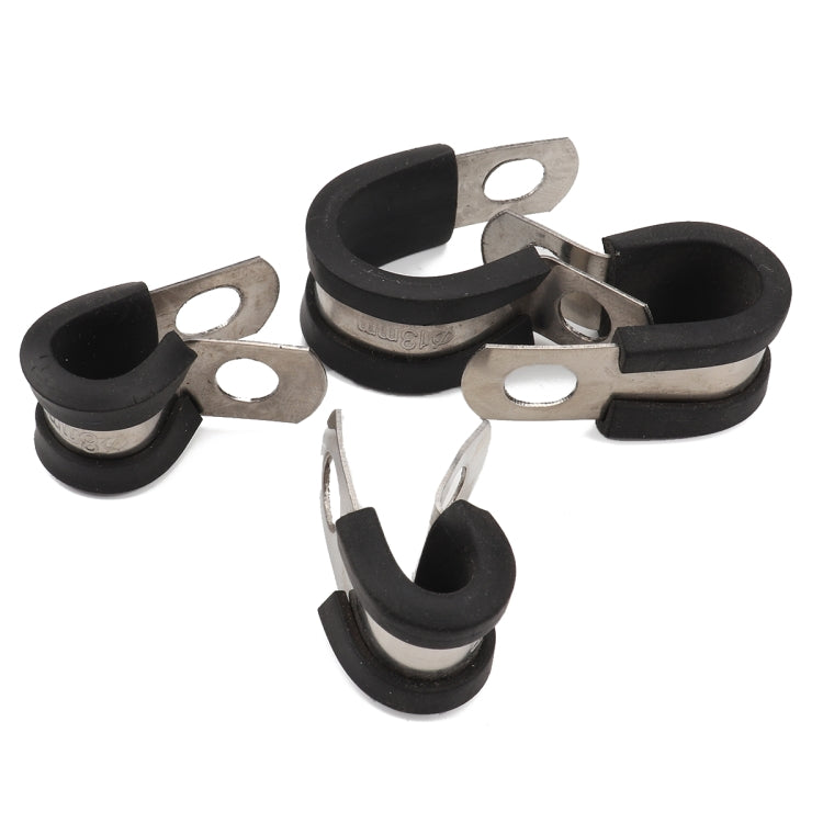 52 PCS Car Rubber Cushion Pipe Clamps Stainless Steel Clamp 6 Specifications