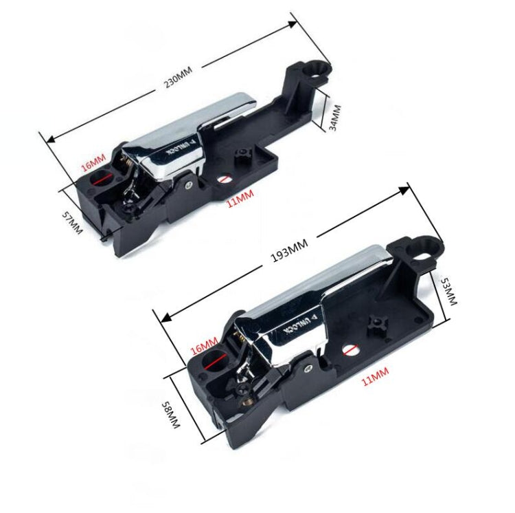 2 Pairs Auto Door Inside Handles 6E5Z-5422600-AA (FR) / 6E5Z-5422601-A (FL) / 6E5Z-5422601-B (RL) / 6E5Z-5422600-A (RR) for Ford Fusion