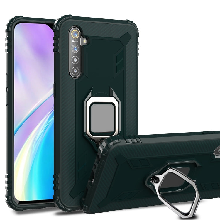 For Huawei P30 Pro Carbon Fiber Protective Case with 360 Degree Rotating Ring Holder
