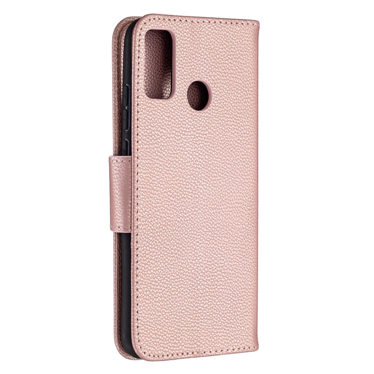 For Huawei Honor 9X Lite Litchi Texture Pure Color Horizontal Flip PU Leather Case with Holder & Card Slots & Wallet & Lanyard