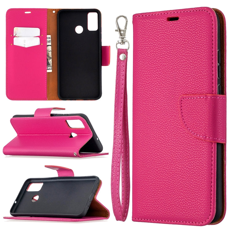 For Huawei Honor 9X Lite Litchi Texture Pure Color Horizontal Flip PU Leather Case with Holder & Card Slots & Wallet & Lanyard