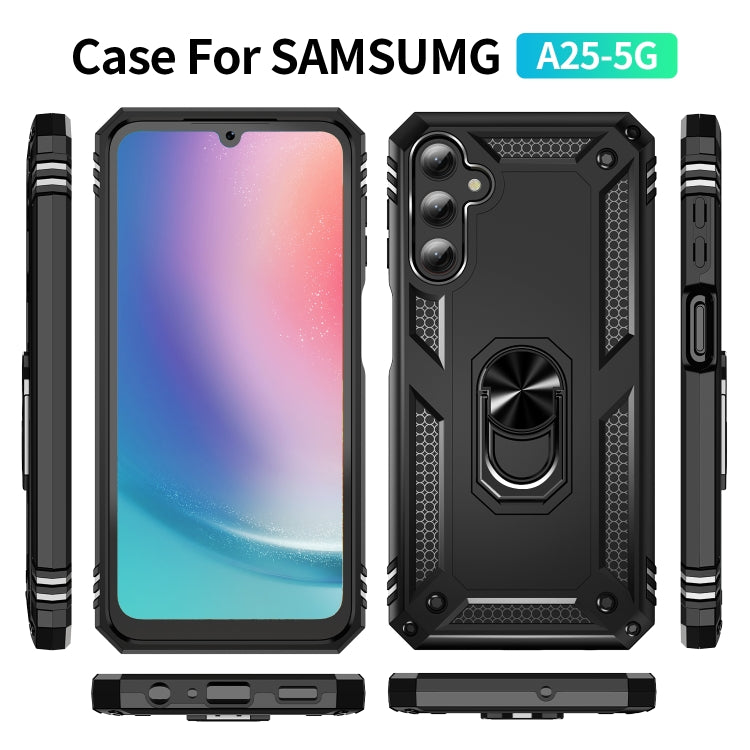 For Samsung Galaxy A25 5G Shockproof TPU + PC Phone Case with Holder