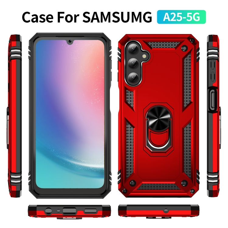 For Samsung Galaxy A25 5G Shockproof TPU + PC Phone Case with Holder