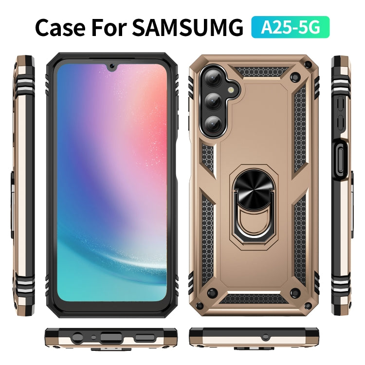 For Samsung Galaxy A25 5G Shockproof TPU + PC Phone Case with Holder