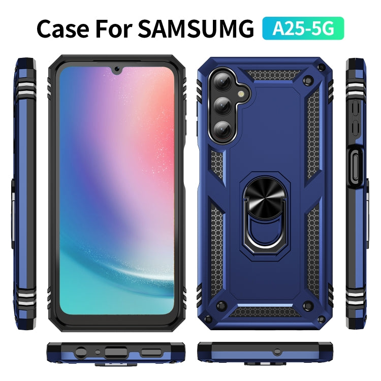 For Samsung Galaxy A25 5G Shockproof TPU + PC Phone Case with Holder