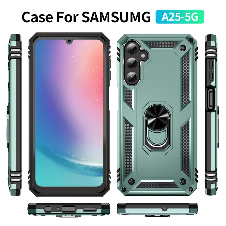 For Samsung Galaxy A25 5G Shockproof TPU + PC Phone Case with Holder