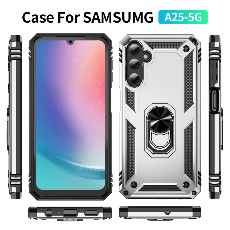 For Samsung Galaxy A25 5G Shockproof TPU + PC Phone Case with Holder
