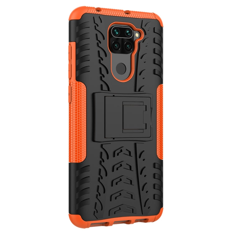 For Xiaomi Redmi Note 9 Tire Texture Shockproof TPU+PC Protective Case with Holder