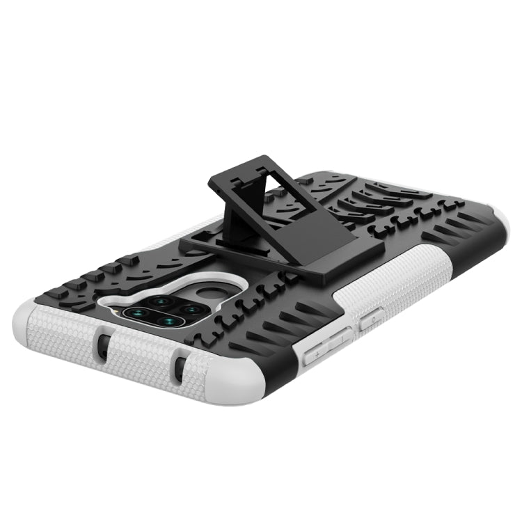 For Xiaomi Redmi Note 9 Tire Texture Shockproof TPU+PC Protective Case with Holder