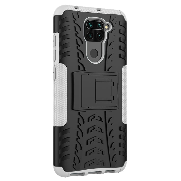For Xiaomi Redmi Note 9 Tire Texture Shockproof TPU+PC Protective Case with Holder
