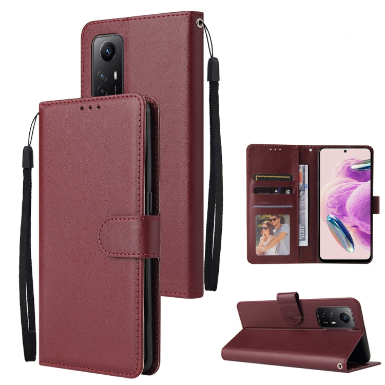 For Xiaomi Redmi Note 12S 3 Card Slots Multifunctional Leather Phone Case