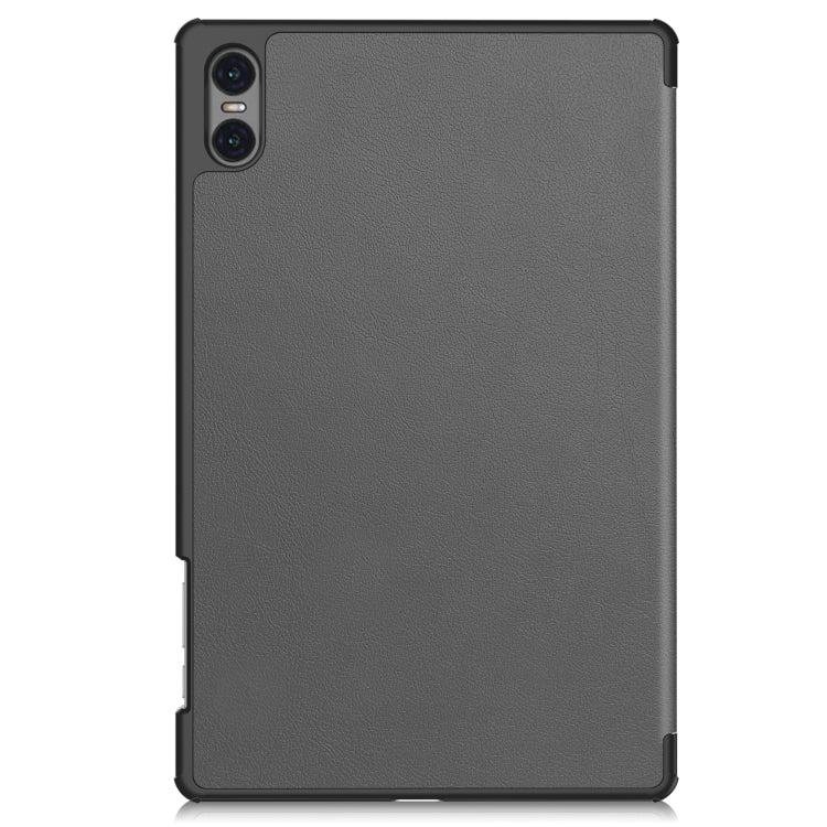 For Teclast T50 Pro Custer Solid Color 3-Fold Stand Leather Tablet Case