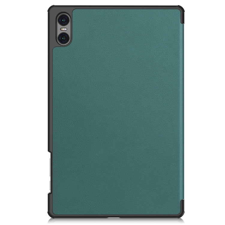 For Teclast T50 Pro Custer Solid Color 3-Fold Stand Leather Tablet Case