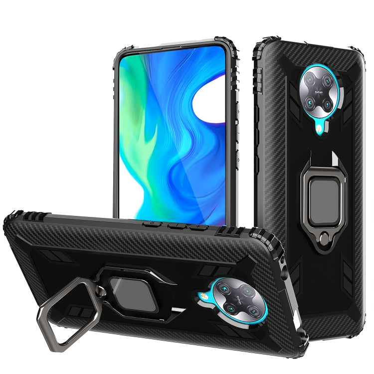For Xiaomi Redmi K30 Pro / Poco F2 Pro 5G Carbon Fiber Protective Case with 360 Degree Rotating Ring Holder