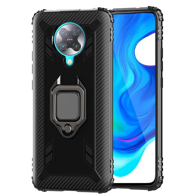 For Xiaomi Redmi K30 Pro / Poco F2 Pro 5G Carbon Fiber Protective Case with 360 Degree Rotating Ring Holder