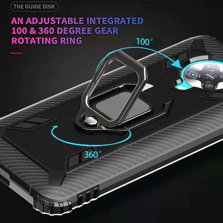 For Xiaomi Redmi K30 Pro / Poco F2 Pro 5G Carbon Fiber Protective Case with 360 Degree Rotating Ring Holder