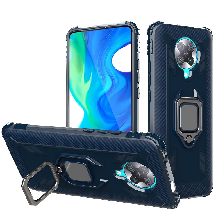 For Xiaomi Redmi K30 Pro / Poco F2 Pro 5G Carbon Fiber Protective Case with 360 Degree Rotating Ring Holder