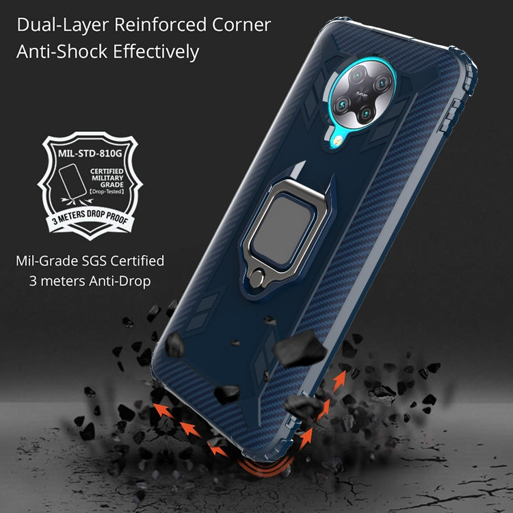 For Xiaomi Redmi K30 Pro / Poco F2 Pro 5G Carbon Fiber Protective Case with 360 Degree Rotating Ring Holder