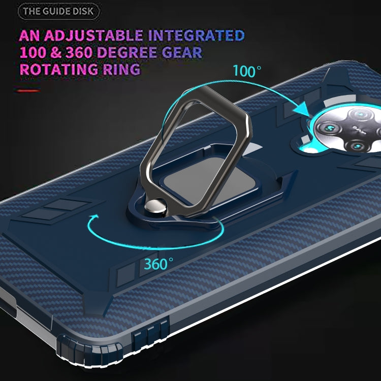 For Xiaomi Redmi K30 Pro / Poco F2 Pro 5G Carbon Fiber Protective Case with 360 Degree Rotating Ring Holder