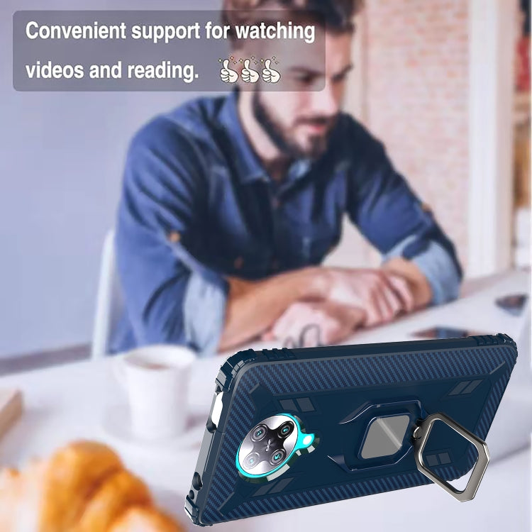 For Xiaomi Redmi K30 Pro / Poco F2 Pro 5G Carbon Fiber Protective Case with 360 Degree Rotating Ring Holder