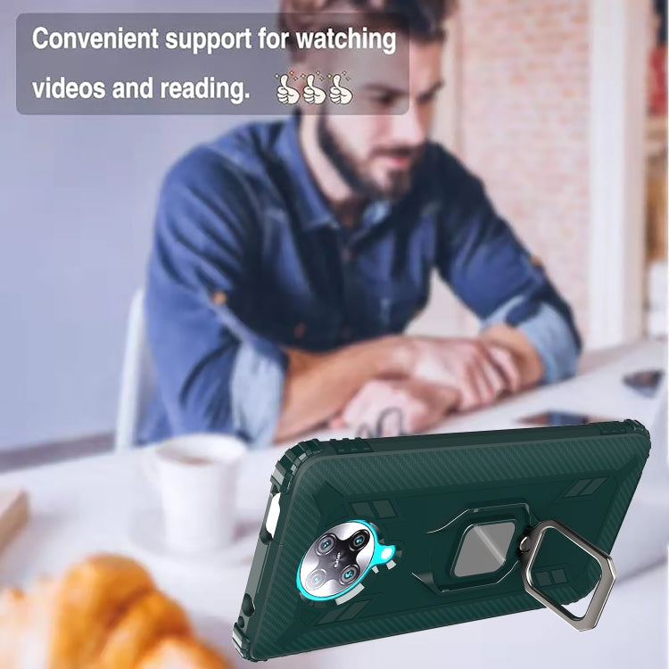 For Xiaomi Redmi K30 Pro / Poco F2 Pro 5G Carbon Fiber Protective Case with 360 Degree Rotating Ring Holder