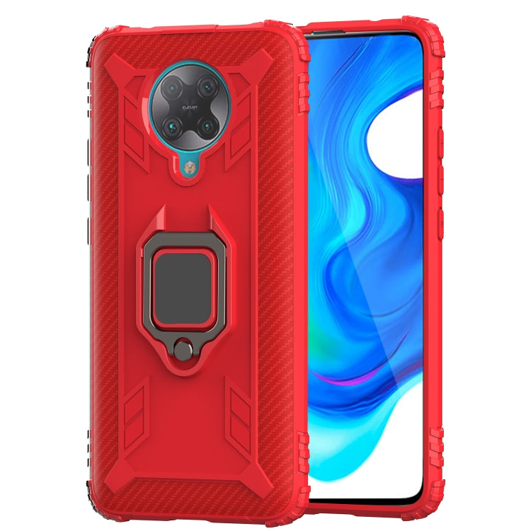 For Xiaomi Redmi K30 Pro / Poco F2 Pro 5G Carbon Fiber Protective Case with 360 Degree Rotating Ring Holder