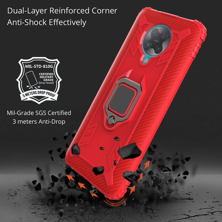 For Xiaomi Redmi K30 Pro / Poco F2 Pro 5G Carbon Fiber Protective Case with 360 Degree Rotating Ring Holder