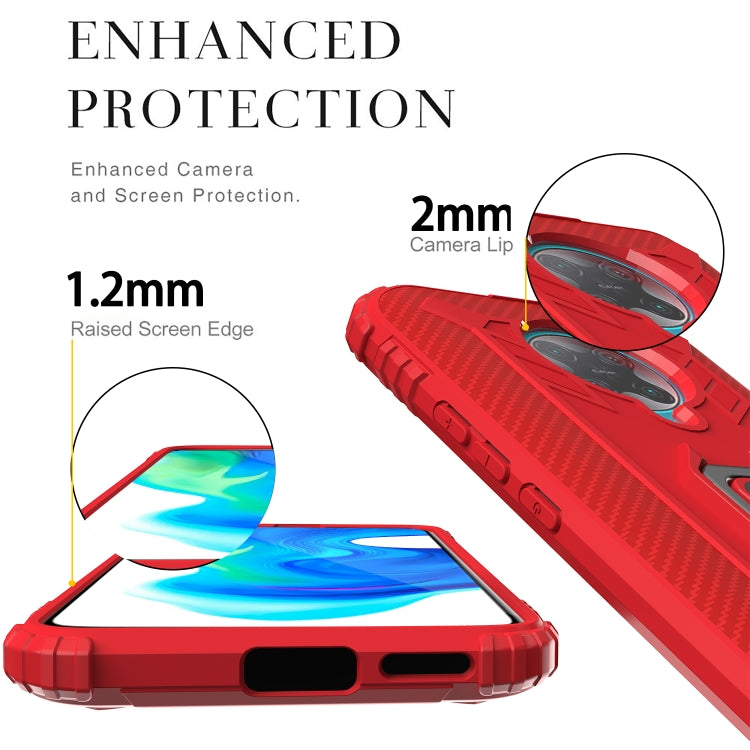 For Xiaomi Redmi K30 Pro / Poco F2 Pro 5G Carbon Fiber Protective Case with 360 Degree Rotating Ring Holder