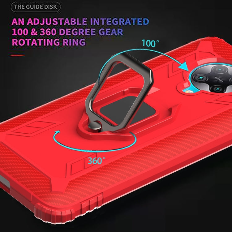 For Xiaomi Redmi K30 Pro / Poco F2 Pro 5G Carbon Fiber Protective Case with 360 Degree Rotating Ring Holder