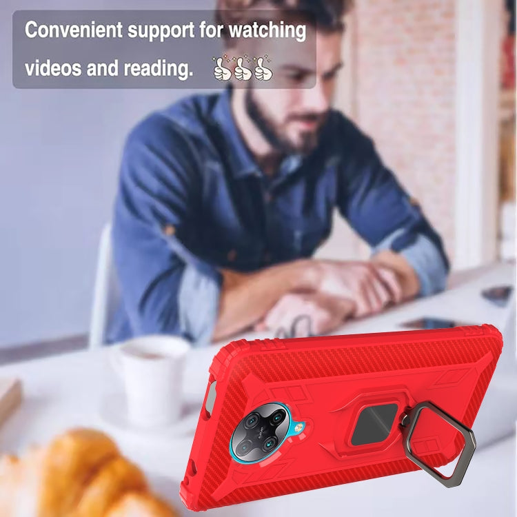 For Xiaomi Redmi K30 Pro / Poco F2 Pro 5G Carbon Fiber Protective Case with 360 Degree Rotating Ring Holder