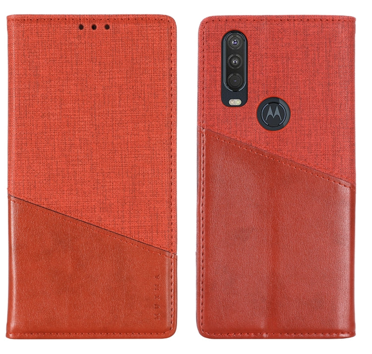 For Motorola One Action MUXMA MX109 Horizontal Flip Leather Case with Holder & Card Slot & Wallet Function