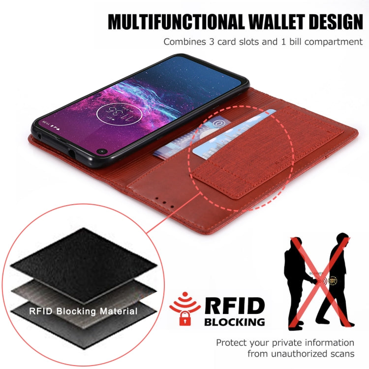 For Motorola One Action MUXMA MX109 Horizontal Flip Leather Case with Holder & Card Slot & Wallet Function