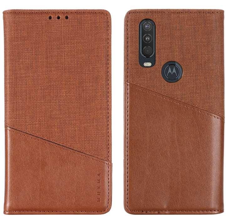 For Motorola One Action MUXMA MX109 Horizontal Flip Leather Case with Holder & Card Slot & Wallet Function