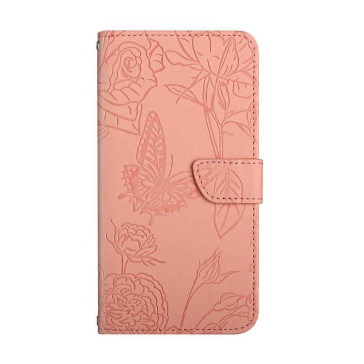 For Sony Xperia 5 V HT03 Skin Feel Butterfly Embossed Flip Leather Phone Case