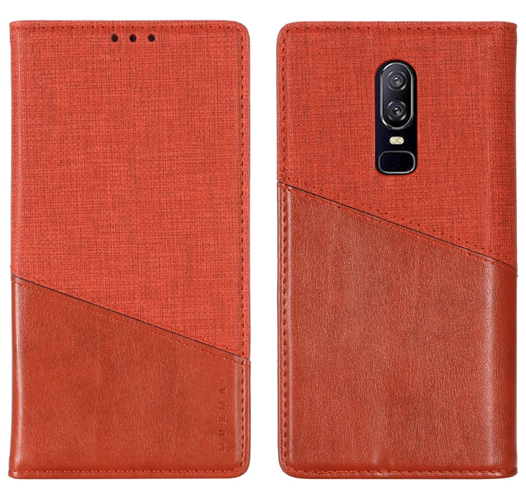 For OnePlus 6 MUXMA MX109 Horizontal Flip Leather Case with Holder & Card Slot & Wallet
